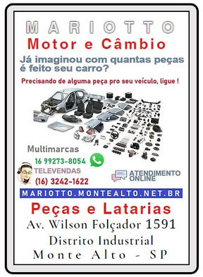 Mariotto Monte Alto Peças, Motor, Câmbio e Latarias