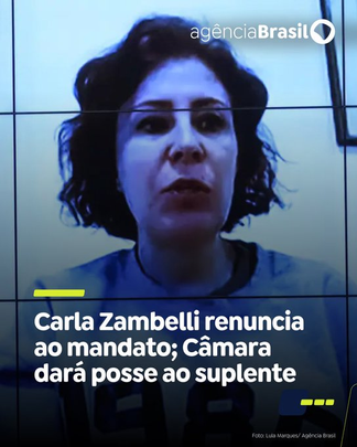 Agência Brasil / RENÚNCIA | A Câmara dos Deputados informou neste domingo 14/12/2025 que a deputada Carla Zambelli PL-SP renunciou ao mandato. A comunicação foi enviada à Mesa Diretora
