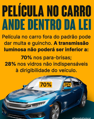A multa para quem conduzir o veículo com vidros cobertos por películas refletivas ou não, painéis decorativos ou pinturas fora do padrão é de R$ 195,23. Além disto, são 5 pontos na carteira e retenção