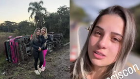 Caminhoneira com 1 milhão de seguidores sofre acidente em SC: “Imprevisto”Gabriely Franciscon, de 24 anos, narrou o acidente na BR-116 nas redes sociais