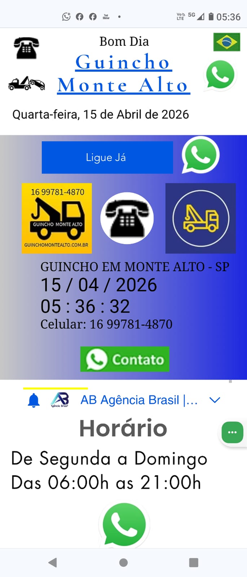 Serviços de Guincho em Monte Alto e região 16 99781-4870 Andre de Segunda a Domingo