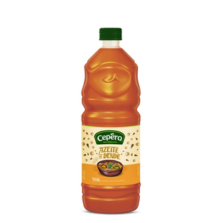 Azeite de Dendê 900ml Dissolve e adere melhor na preparação dos pratos Filtrado, sem impurezas produzido a partir de frutos provindo de plantações jovens que permitem um sabor intenso CEPÊRA Alimentos