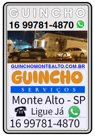 Serviços de Guincho em Monte Alto e região 16 99781-4870 Andre de Segunda a Domingo