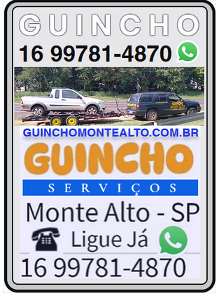 Serviços de Guincho em Monte Alto e região 16 99781-4870 Andre de Segunda a Domingo