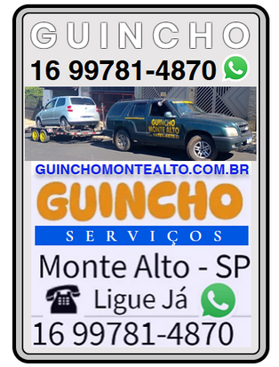 Serviços de Guincho em Monte Alto e região 16 99781-4870 Andre de Segunda a Domingo