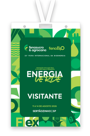 11 a 14 de Agosto de 2026 Sertãozinho - SP Faça o seu credenciamento gratuito! A maior feira do mundo exclusivamente voltada para a cadeia de bioenergia, está chegando!  Não fique de fora do ponto d
