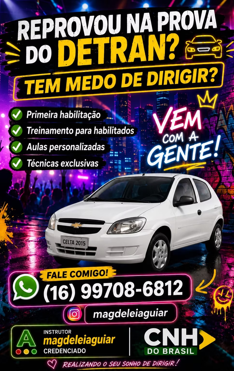 Instrutor Monte Alto - SP 16 99708-6812 Auto Escola Magdelei Aguiar Credenciado ao Detran SP