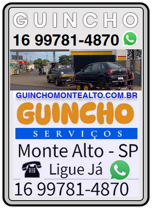 Serviços de Guincho em Monte Alto e região 16 99781-4870 Andre de Segunda a Domingo