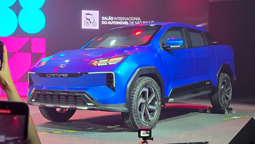 Salão do Automóvel: Lecar 2025/2026 Lançamento da industria Brasileira de veículos Lecar apresenta Campo picape híbrida-flex de 1000 km Modelo divide espaço no Salão do Automóvel com o conceito Tático