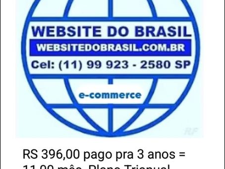 Tenha um Web Site por R$ 11,00 ao mês no plano trianual com publicidade na Website do Brasil 