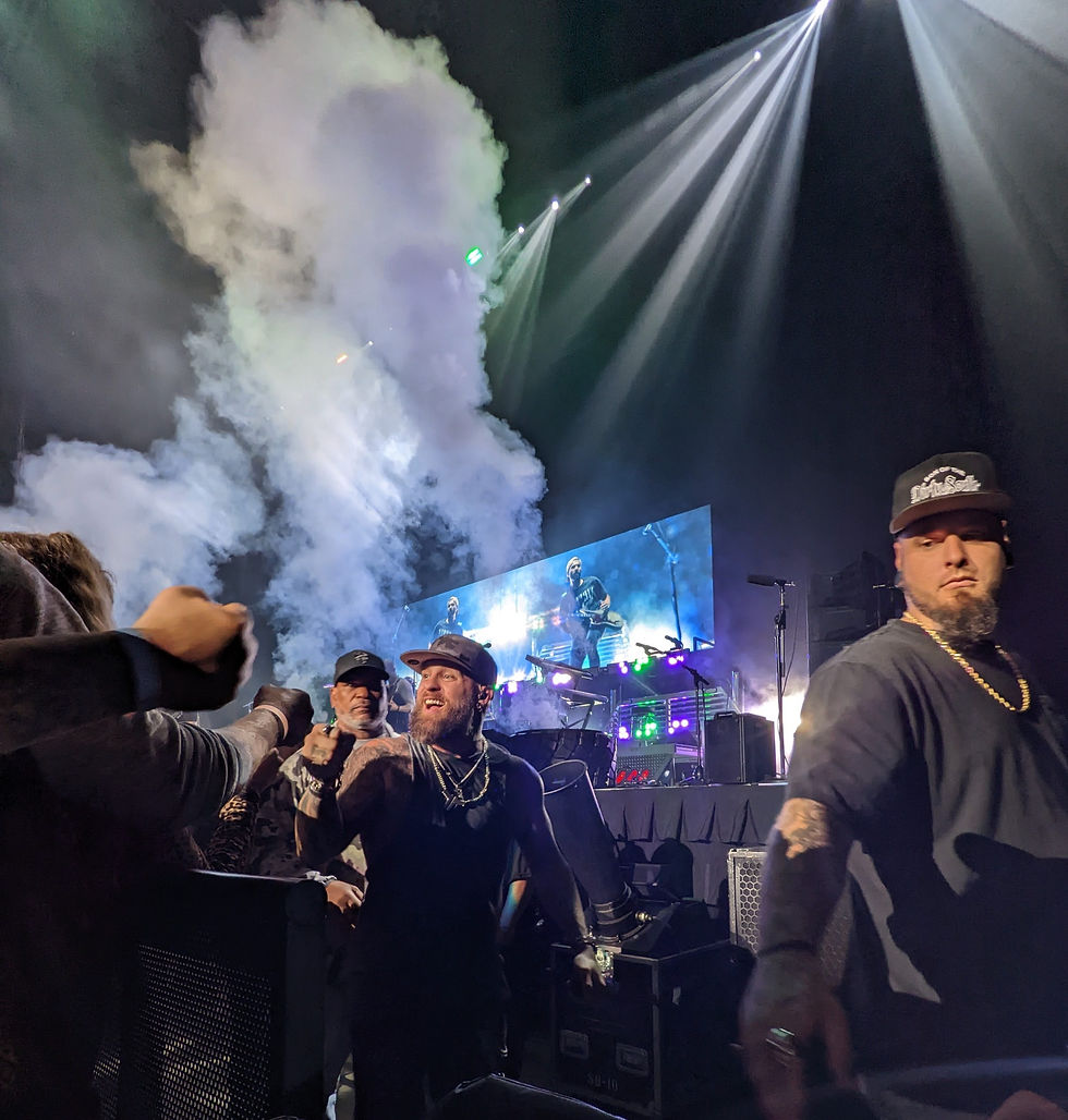 Brantley coming through the front aisle with security