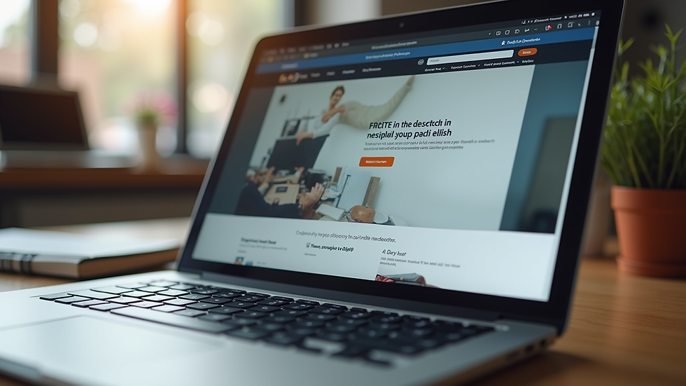 Eye-level view of a modern laptop displaying an online printing service interface