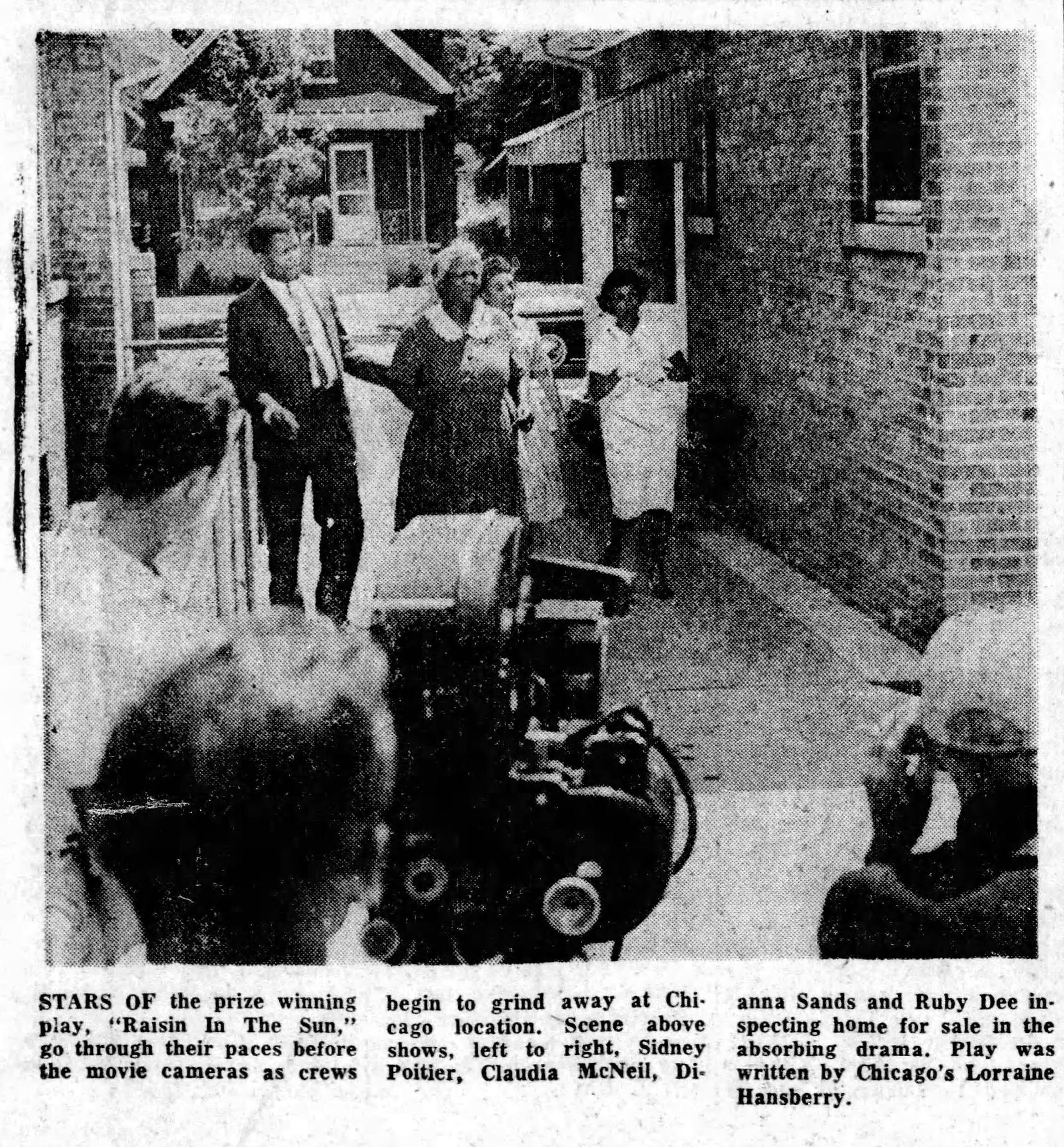 Filming "A Raisin in the Sun" in Chicago. The Chicago Defender, Jul. 16, 1960.