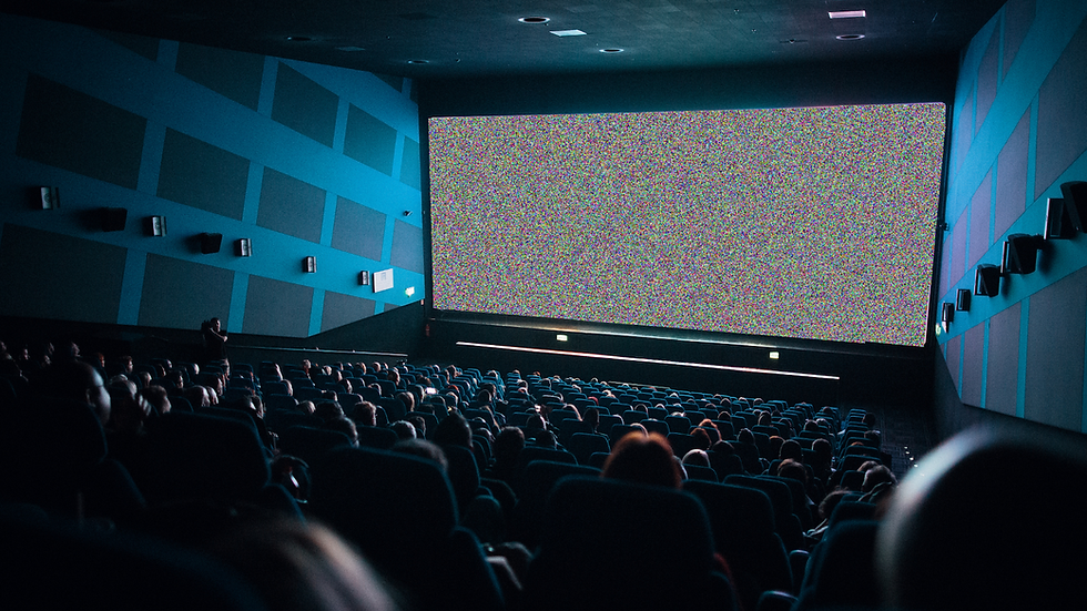 movie theater with screen grayed out