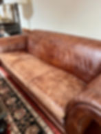 Distressed Brown Leather Sofa