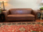 Distressed Brown Leather Sofa