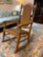 Walnut Rocker with Tooled Leather