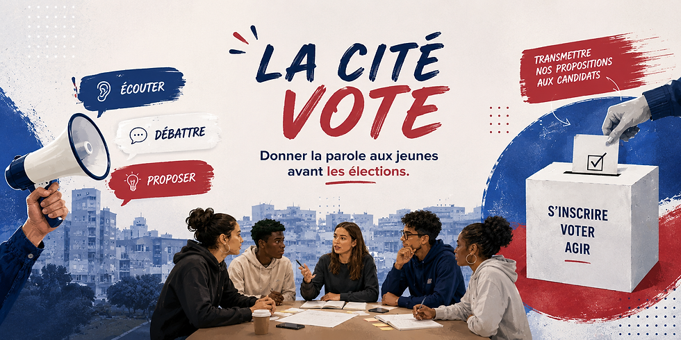 Débat citoyen organisé par Cité des Chances avec des jeunes avant les élections.