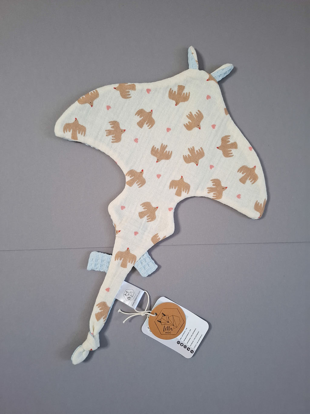 Szundikendő - Rája Beige Bloom-kék