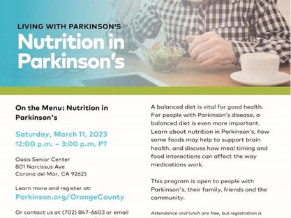 Nutrition in Parkinson’s Event