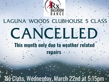 Class cancelled for Wednesday, March 22nd at 5:15pm