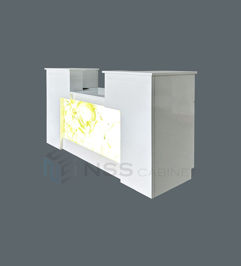 Thumbnail: 72L Ohio Onyx Glass Reception Counter