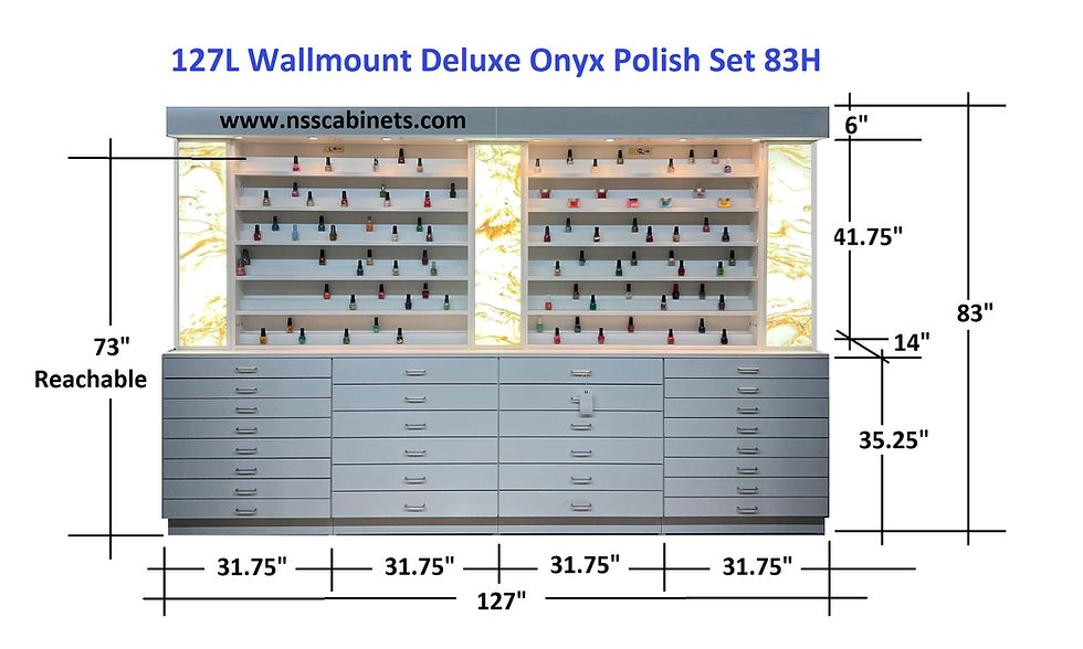 Thumbnail: 127L Wallmount Deluxe Onyx Polish Set 83H $490/feet