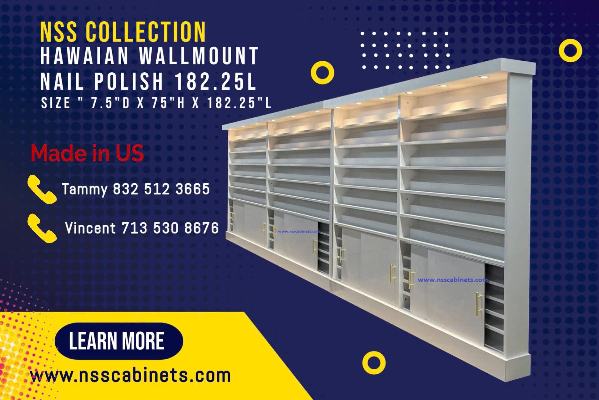 Hawaian 182.5L WallMount Nail Polish $295/Feet