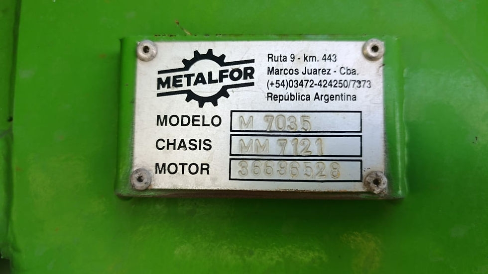 Miniatura: Pulverizadora Metalfor 7035