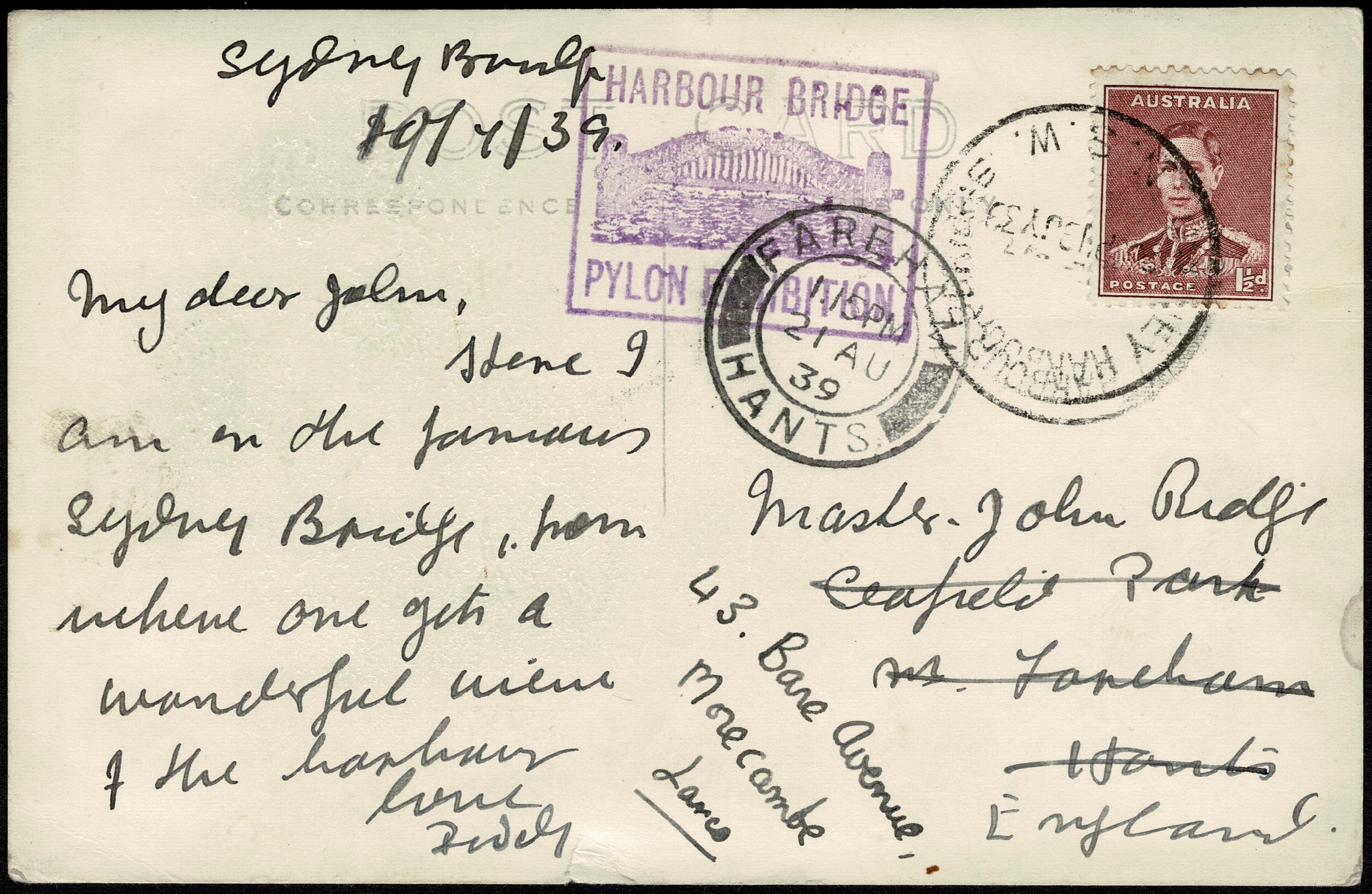 1939 Sydney Harbour Bridge Pylon Post.