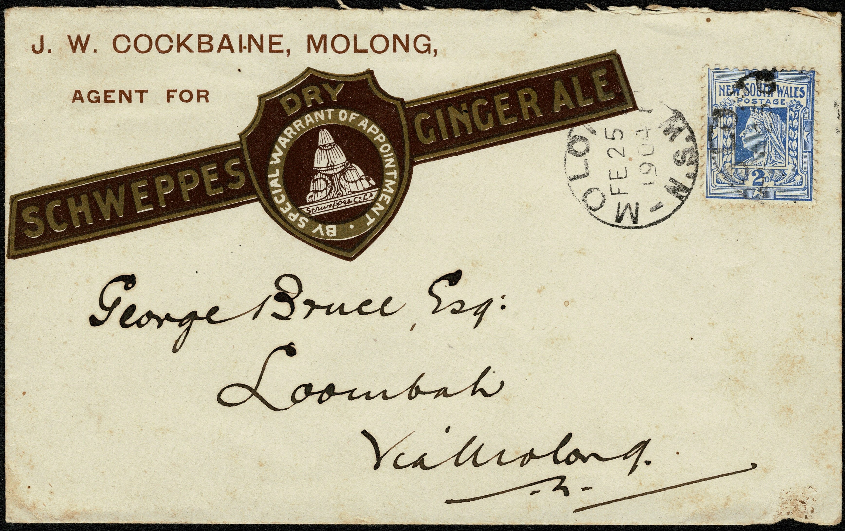 1904 Schweppes Dry Ginger Ale Advertizing cover