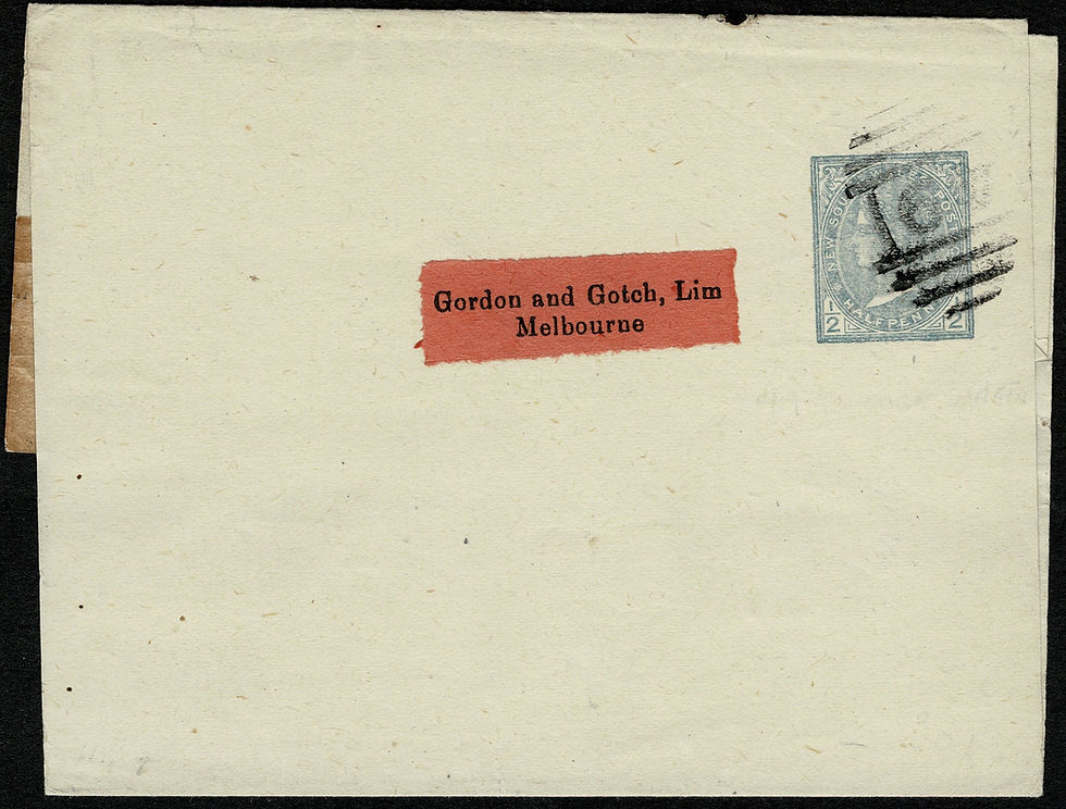Thumbnail: NSW ½d QV Newspaper Wrapper NSW Numeral 49 From Wagga Wagga to Melbourne