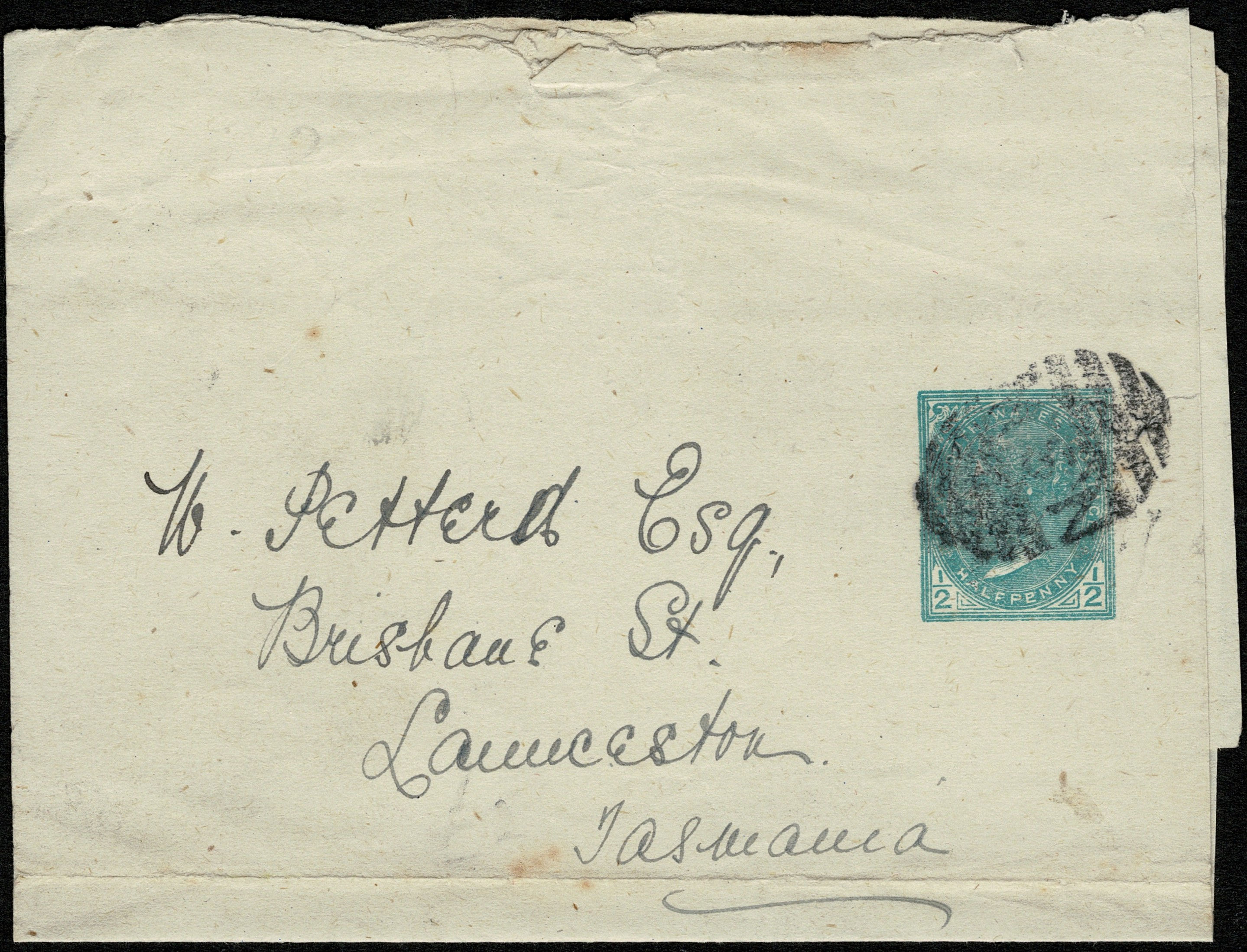 NSW ½d Newspaper Wrapper from J.H. Smyth Sydney to Tasmania