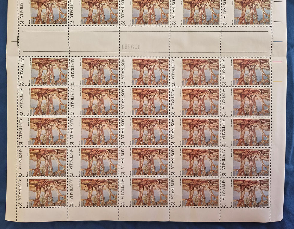 Thumbnail: 1974 Australian Paintings Definitive $2 "Red Gums of far north" Full Sheet.