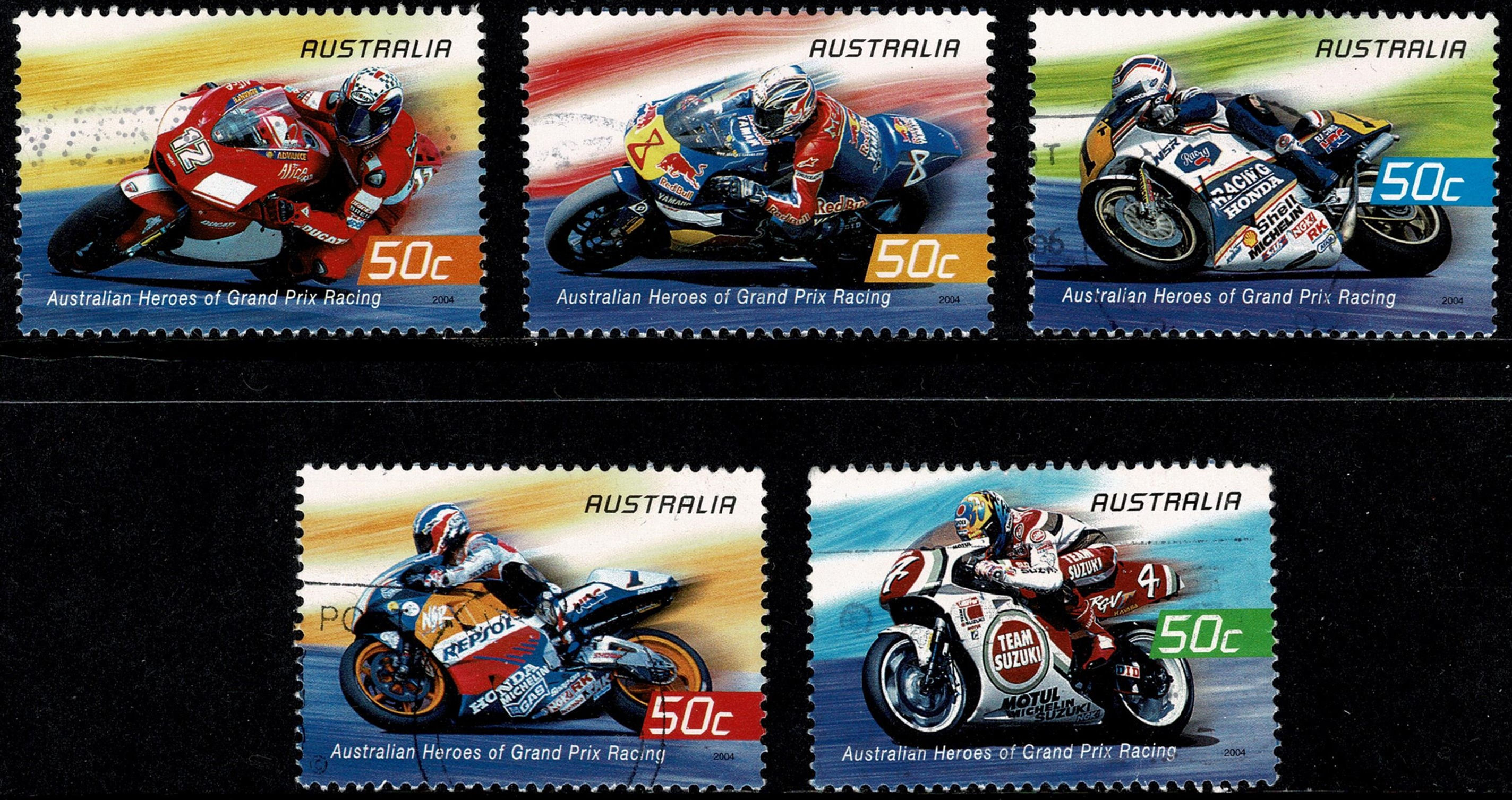 2004 Grand Prix Racing Heroes - Motorcycles. Set of 5 Fine used.