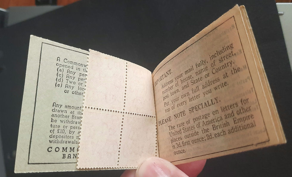 Thumbnail: B51A 2/-Booklet 10 x 2d Scarlet KG VI Die 2 Inverted Wmk