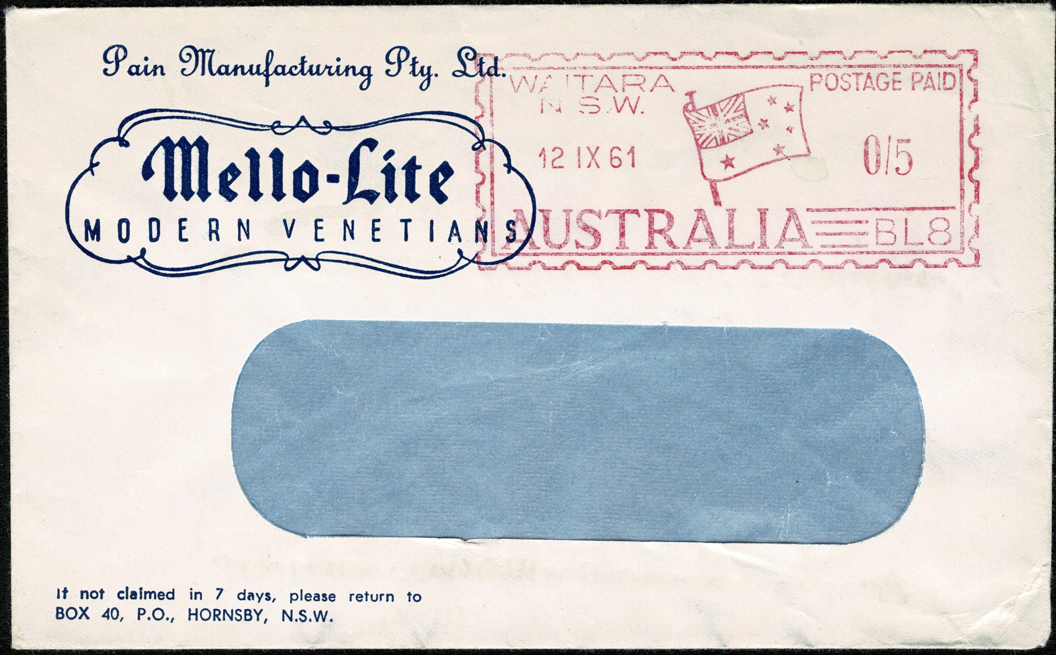 Meter BL8 Pain Manufacturing Pty Ltd, Waitara NSW 12-9-1961
