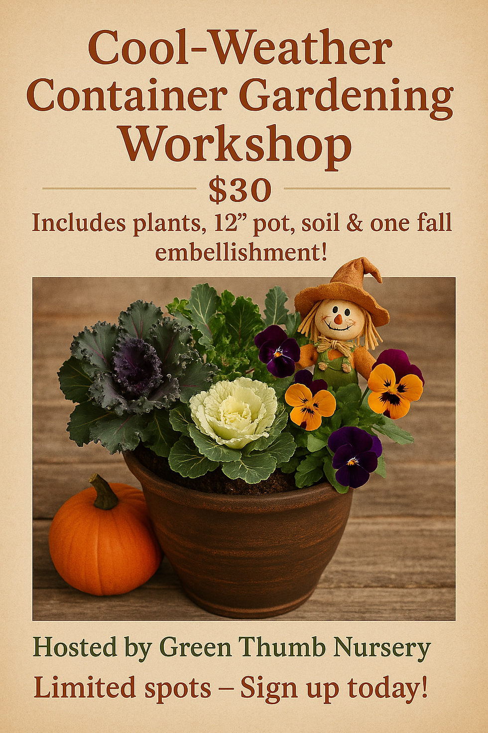 Cool-weather patio planter workshop