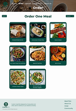 Food Catalogue for Order One Meal