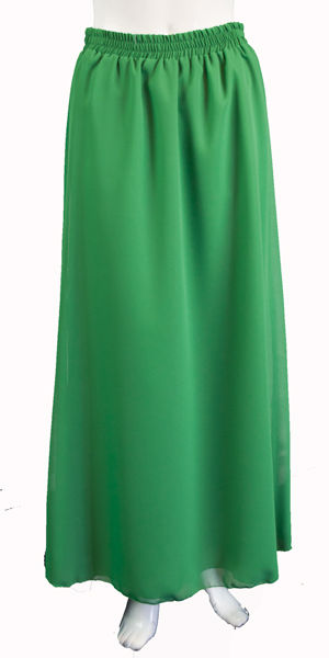 Thumbnail: Green Georgette Chiffon Long Skirt
