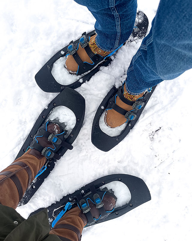 Winter hiking snow shoes
