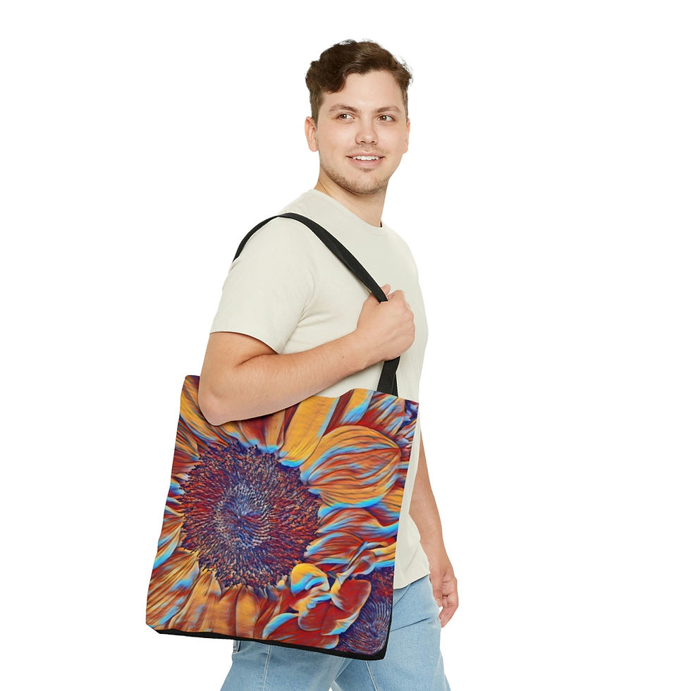 Thumbnail: Multi colored Sunflower Tote Bag 