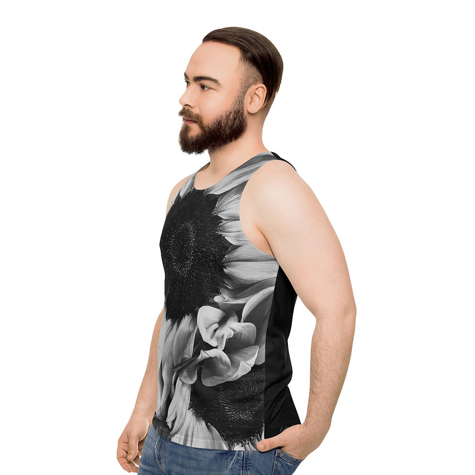 Thumbnail: Black and White Sunflower Tank Top 