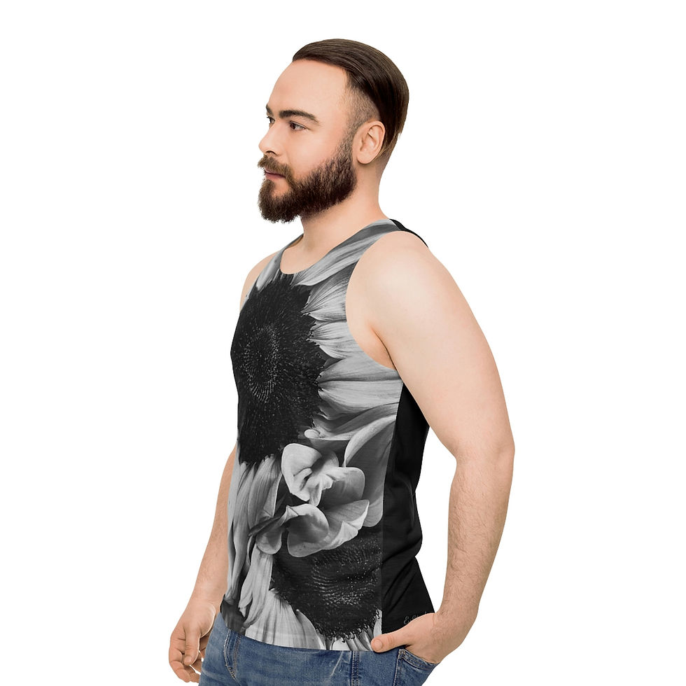 Thumbnail: Black and White Sunflower Tank Top
