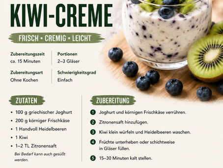 Essensreste verwerten: Fruchtige Heidelbeer-Kiwi-Creme ohne Zucker