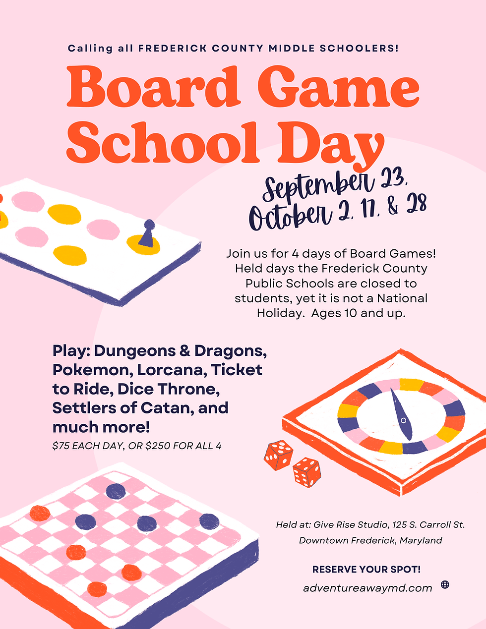 Board game day for kids day off