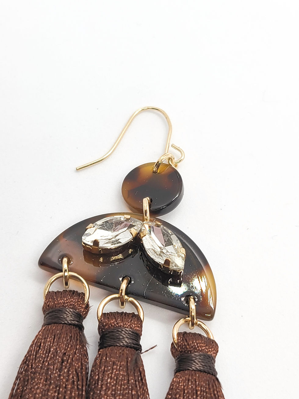 Thumbnail: Marble Finish Tassel Earring