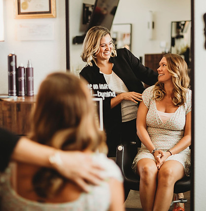Nina with Happy client