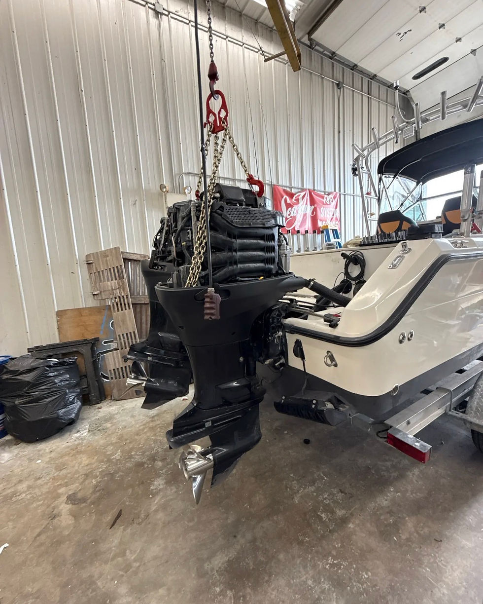 Outboard engine repair