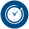 Simple blue icon of stopwatch